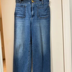 Anthropology Maeve Blue cropped Flare & Wide Leg Jeans